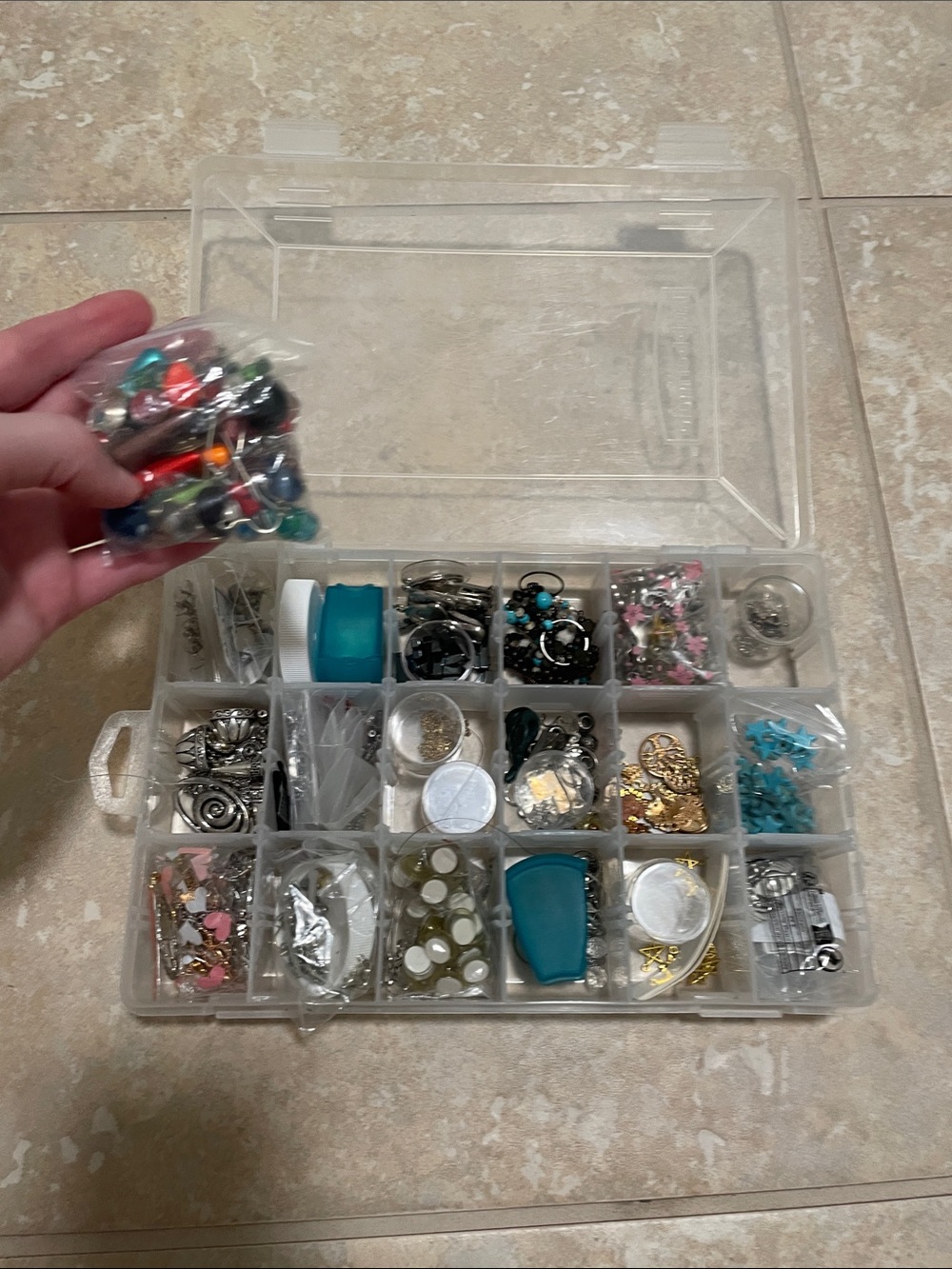 🖤5/$25 Clear Plastic Organizer Box - Transparent Jewelry & Craft Storage